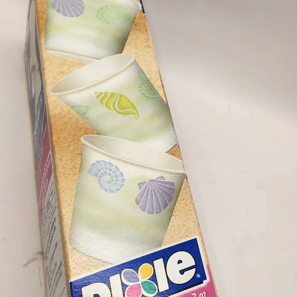 Dixie 3 oz Paper Bath Cups 2003 Sea Shells Discontinued New In Box 100 Sealed